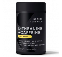 L-Theanine + Caffeine, L-теанин с кофеином, 60 желатиновых капсул